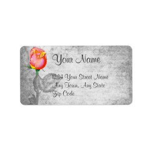 Vintage Peace Rose Wedding Label