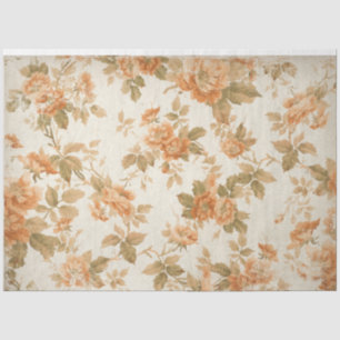 Vintage Peach Floral Decoupage Tissue Paper