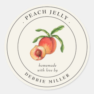 Vintage Peach Jelly canning Jar Label