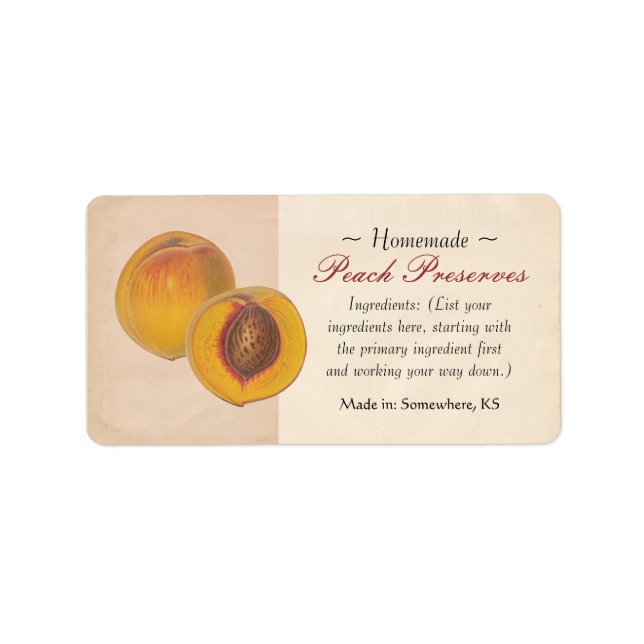 Vintage Peach Labels (Front)
