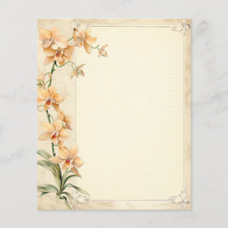 Vintage Peach Orchid Scrapbook Paper