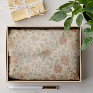 Vintage Peach Rose  Tissue Paper