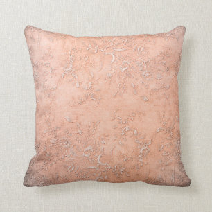 Vintage Peach Victorian Floral Vines Texture Cushion