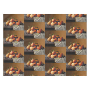 Vintage Peaches Grapes Fruit Still Life Painting Tablecloth
