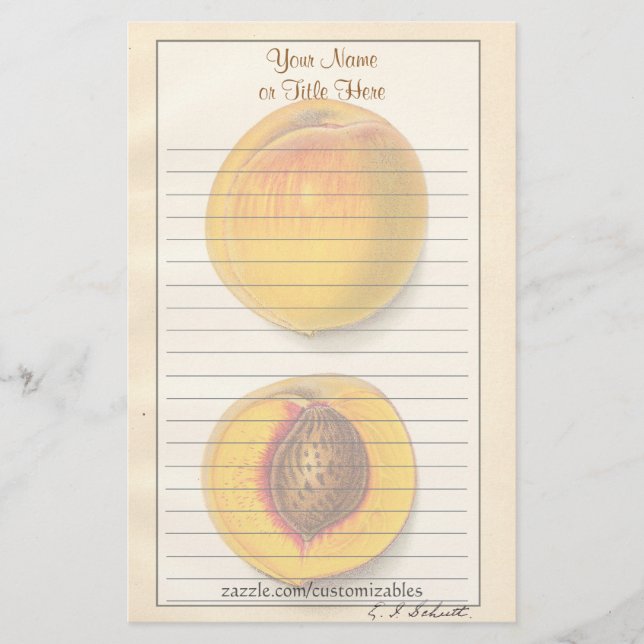 Vintage Peaches Stationery (Front)