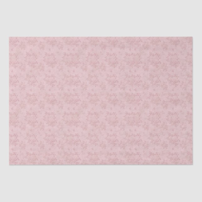 Vintage Peachy Pink Antique Damask Decoupage Tissue Paper (Front)