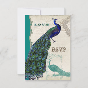 Vintage Peacock 5 - Formal Wedding Invitation