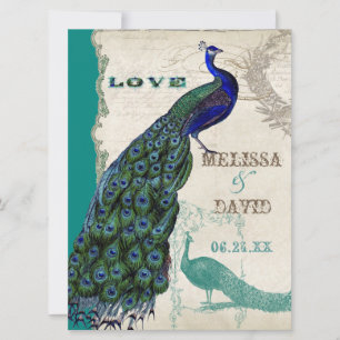 Vintage Peacock 5 - Formal Wedding Invitation