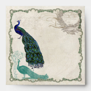 Vintage Peacock 5 - Matching  Wedding Envelopes