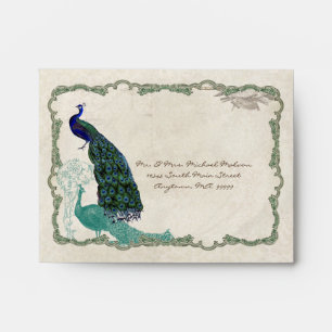 Vintage Peacock 5 - Matching  Wedding Envelopes A2