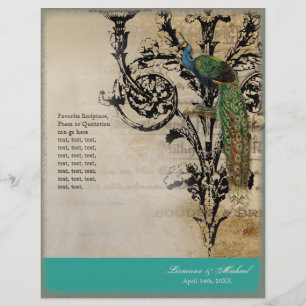 Vintage Peacock 6 - Elegant Wedding Program