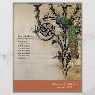 Vintage Peacock 6 - Elegant Wedding Program