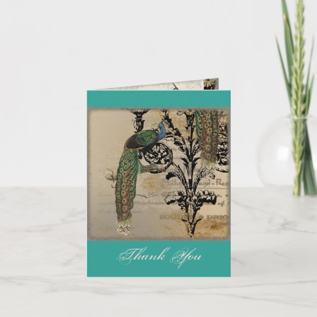 Vintage Peacock 6 Music Notes Candelabra Swirl (Front)