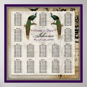 Vintage Peacock 6 - Reception Table Seating Chart