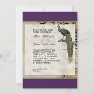 Vintage Peacock 6 - Wedding Invitation