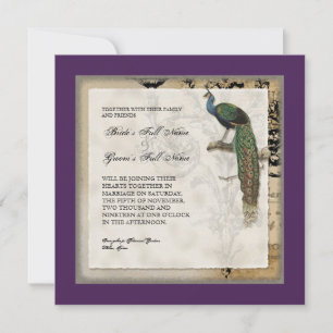 Vintage Peacock 6 - Wedding Invitation