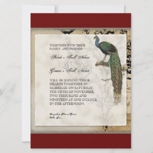 Vintage Peacock 6 - Wedding Invitation