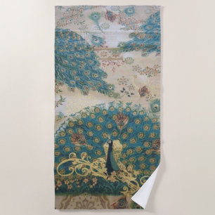 Vintage Peacock - Beach Towel