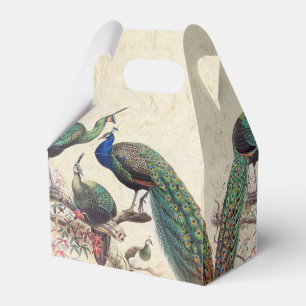 Vintage Peacock Birds Wildlife Animals Favour Box