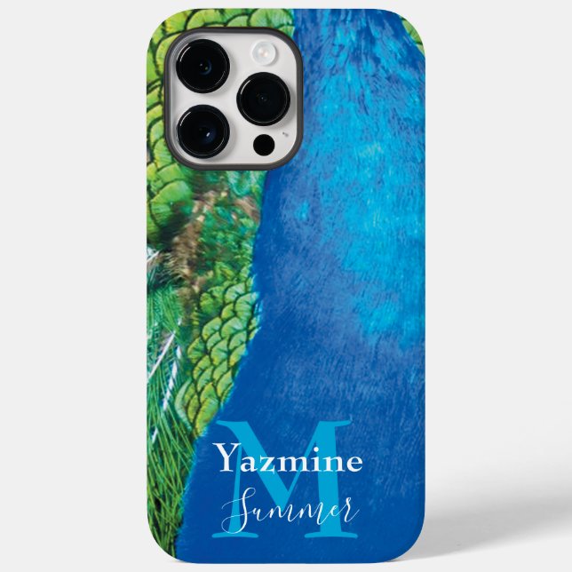 Vintage Peacock Blue Green Tones Case-Mate iPhone Case (Back)