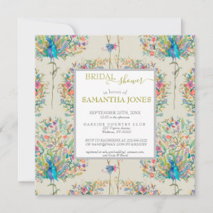 Vintage Peacock Bridal Shower Invitation