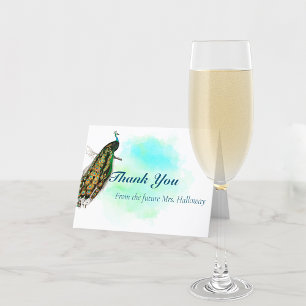 Vintage Peacock Bridal Shower Thank You Card