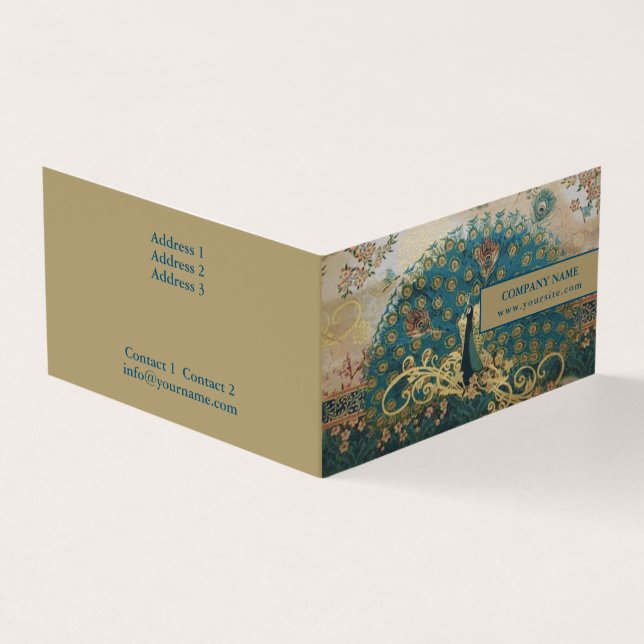 Vintage Peacock -  Business Card (Outside)