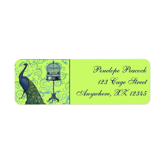 Vintage Peacock & Cage (Front)
