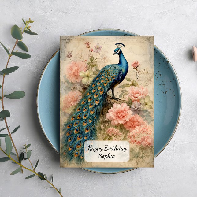 Vintage Peacock Card (Creator Uploaded)