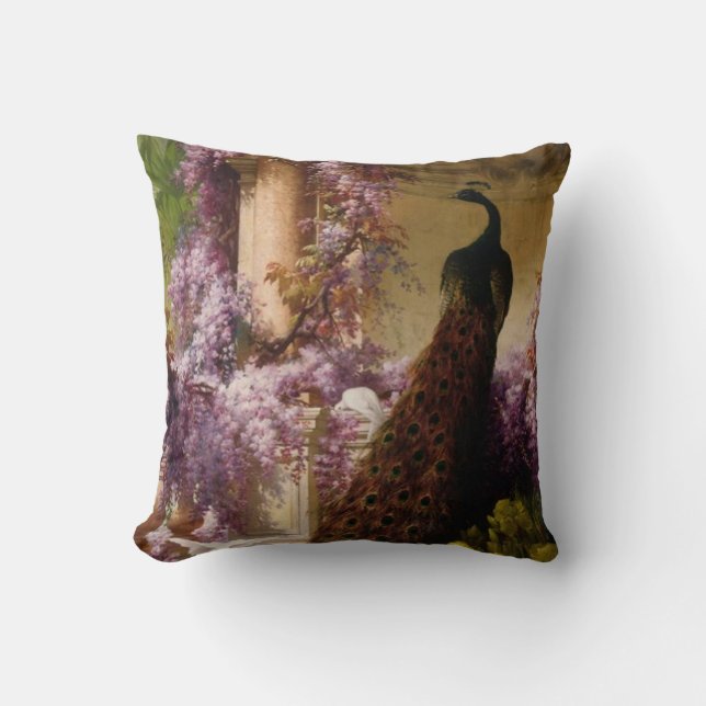 Vintage Peacock Cushion (Front)