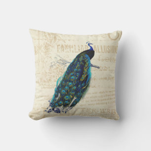 Vintage Peacock Cushion