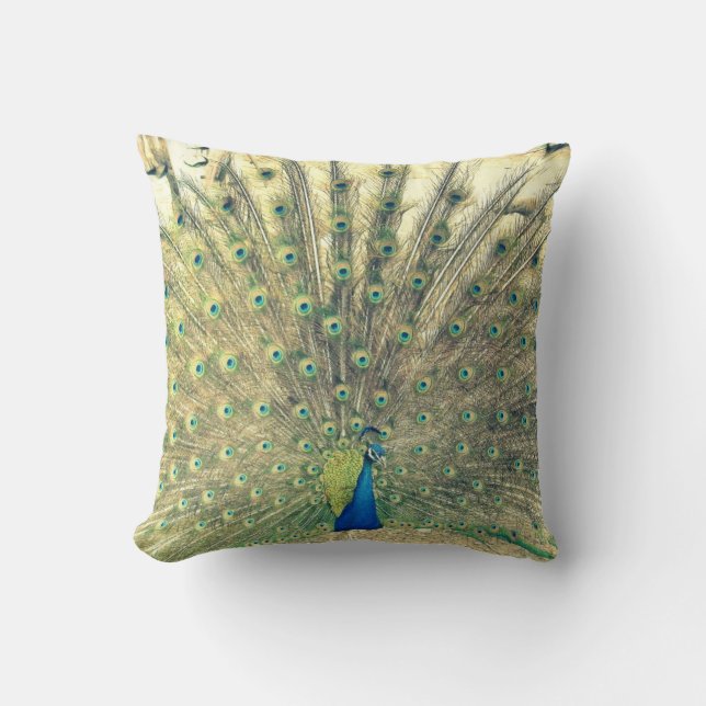 Vintage Peacock Cushion (Front)
