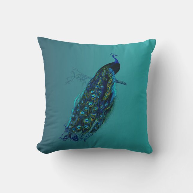 Vintage Peacock Cushion (Front)