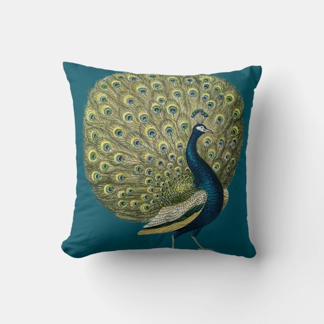 Vintage Peacock Cushion (Front)