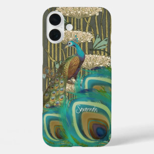 Vintage Peacock Dragonflies and Lilypads iPhone 16 Plus Case