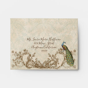 Vintage Peacock & Etchings, Wedding Envelopes