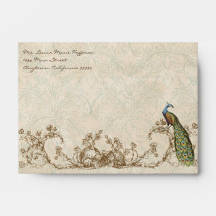 Vintage Peacock & Etchings, Wedding Envelopes