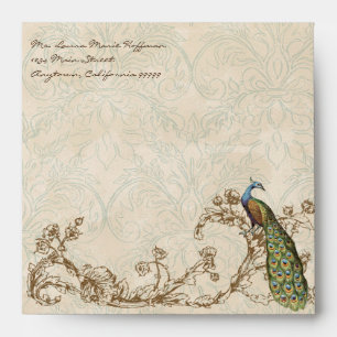 Vintage Peacock & Etchings, Wedding Envelopes