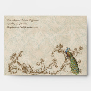 Vintage Peacock & Etchings, Wedding Envelopes