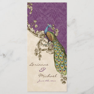 Vintage Peacock & Etchings Wedding Invitation