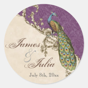 Vintage Peacock & Etchings  Wedding Seal