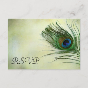 Vintage Peacock Feather Wedding RSVP Response Card