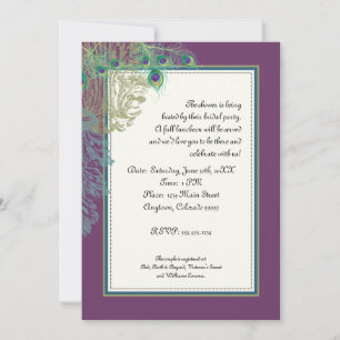 Vintage Peacock, Feathers - Couple Shower Invitation