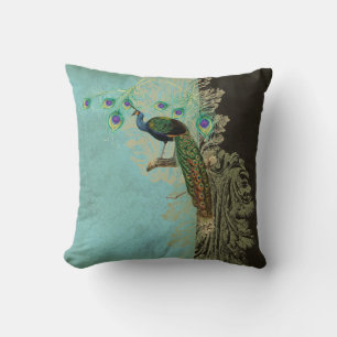 Vintage Peacock Feathers Etchings - Kitchen Decor Cushion