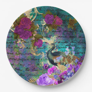 Vintage Peacock for all occasions Paper Plate