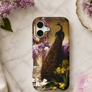 Vintage Peacock Garden Artwork Romantic Wisteria