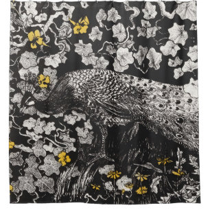Vintage Peacock Illustration by Theo van Hoytema Shower Curtain