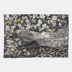 Vintage Peacock Illustration by Theo van Hoytema Tea Towel