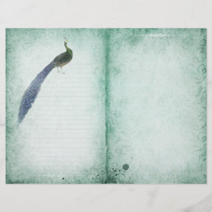 Vintage Peacock Journal Page
