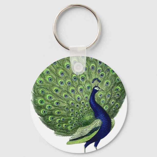 Vintage Peacock Key Ring (Front)